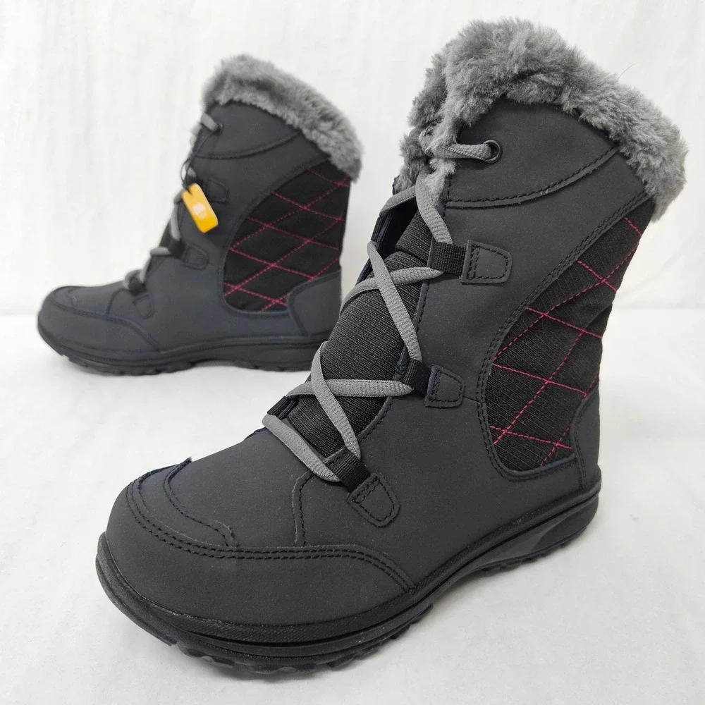Columbia Ice Maiden Lace II Winter Boot Waterproof BY1331-011 Black Youth Size 3